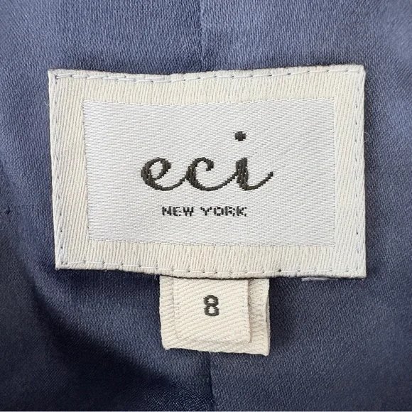 Y2K ECI Silk Floral Rosette Dress 8 Purple Blue Fluid Satin Finish Wedding Guest - Picture 10 of 12